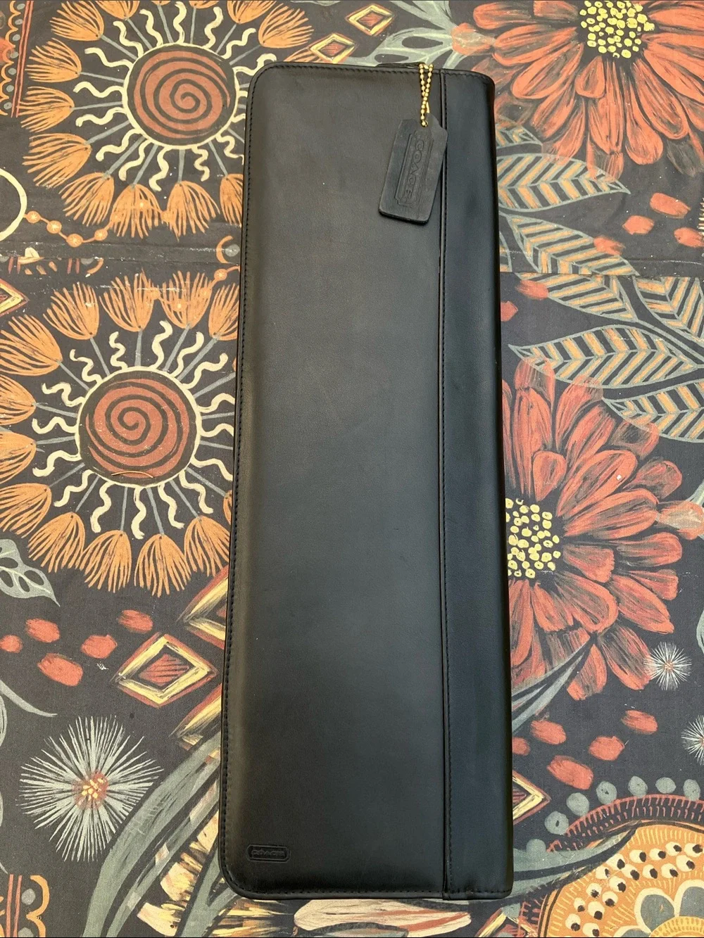 Vintage Coach Black Leather Mens Tie Travel case
